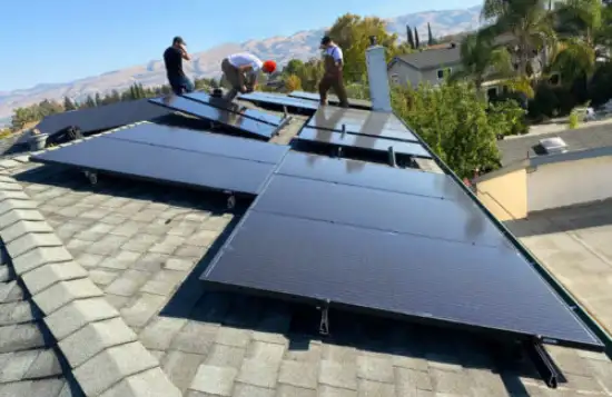 All black commercial roof solar panels