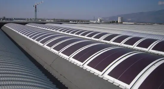 Flexible commercial roof solar panels