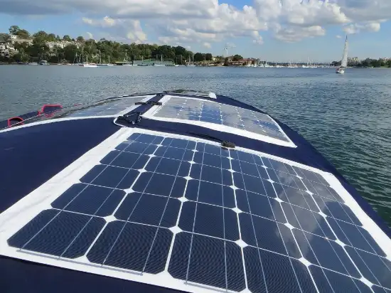 Flexible solar panels for boats
