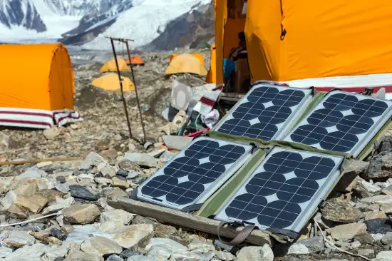 Flexible solar panels for camping