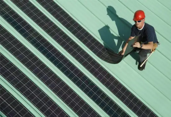 Flexible solar panels for metal roofs