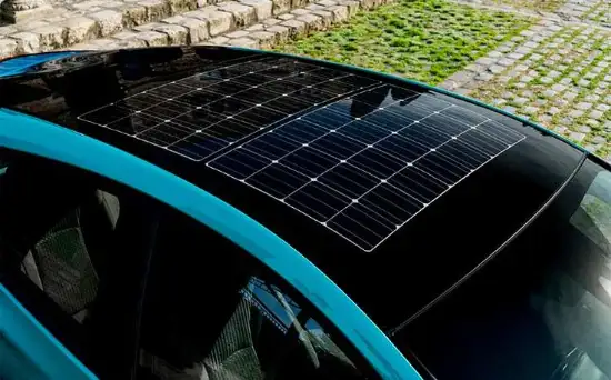 Flexible solar panels for vehicle