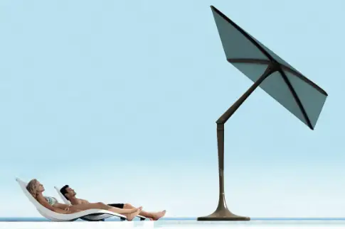 Solar panel beach umbrella