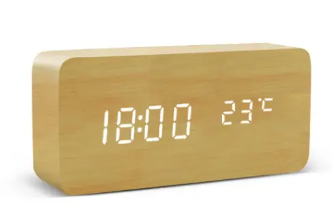 Wooden LED solar Clock